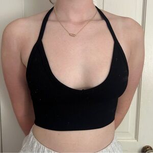 Black Cropped Tank Top